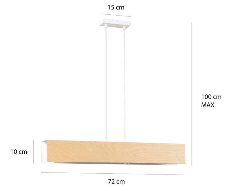 Carlo takpendel 72 cm - Hvit/Trefarget-Takpendler-Emibig-611/3-Lightup.no