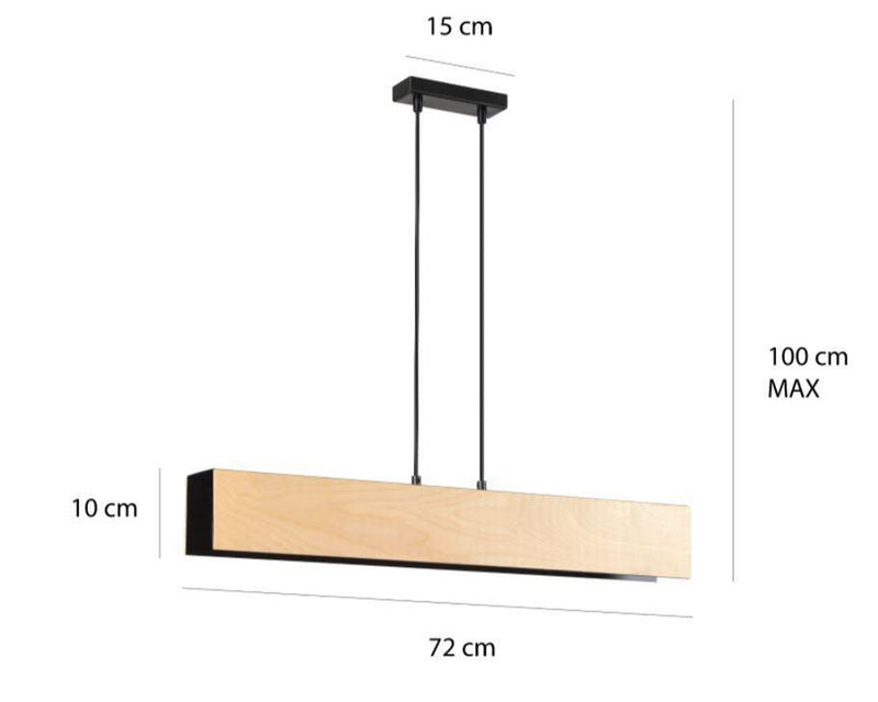 Carlo takpendel 72 cm - Svart/Trefarget-Takpendler-Emibig-610/3-Lightup.no