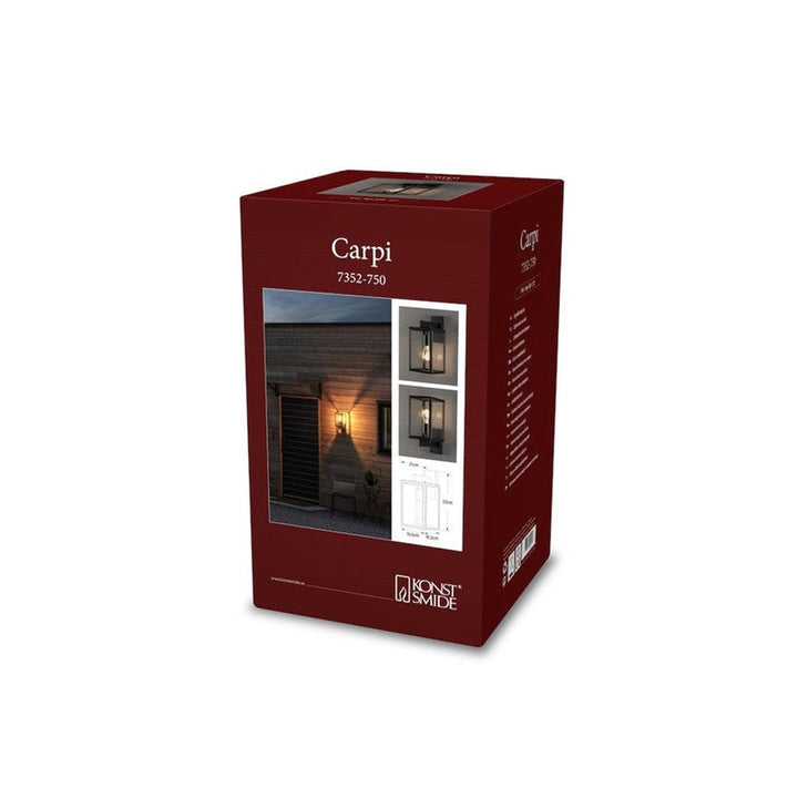 Carpi vegglampe opp eller ned IP44 - Svart-Utebelysning vegg klassisk-Konstsmide-Svart-7352-750-Lightup.no
