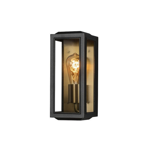Carpi vegglampe utendørs H30 cm IP44 - Svart/Messing-Utebelysning vegg veggskjold-Konstsmide-Svart / Messing-7348-758-Lightup.no