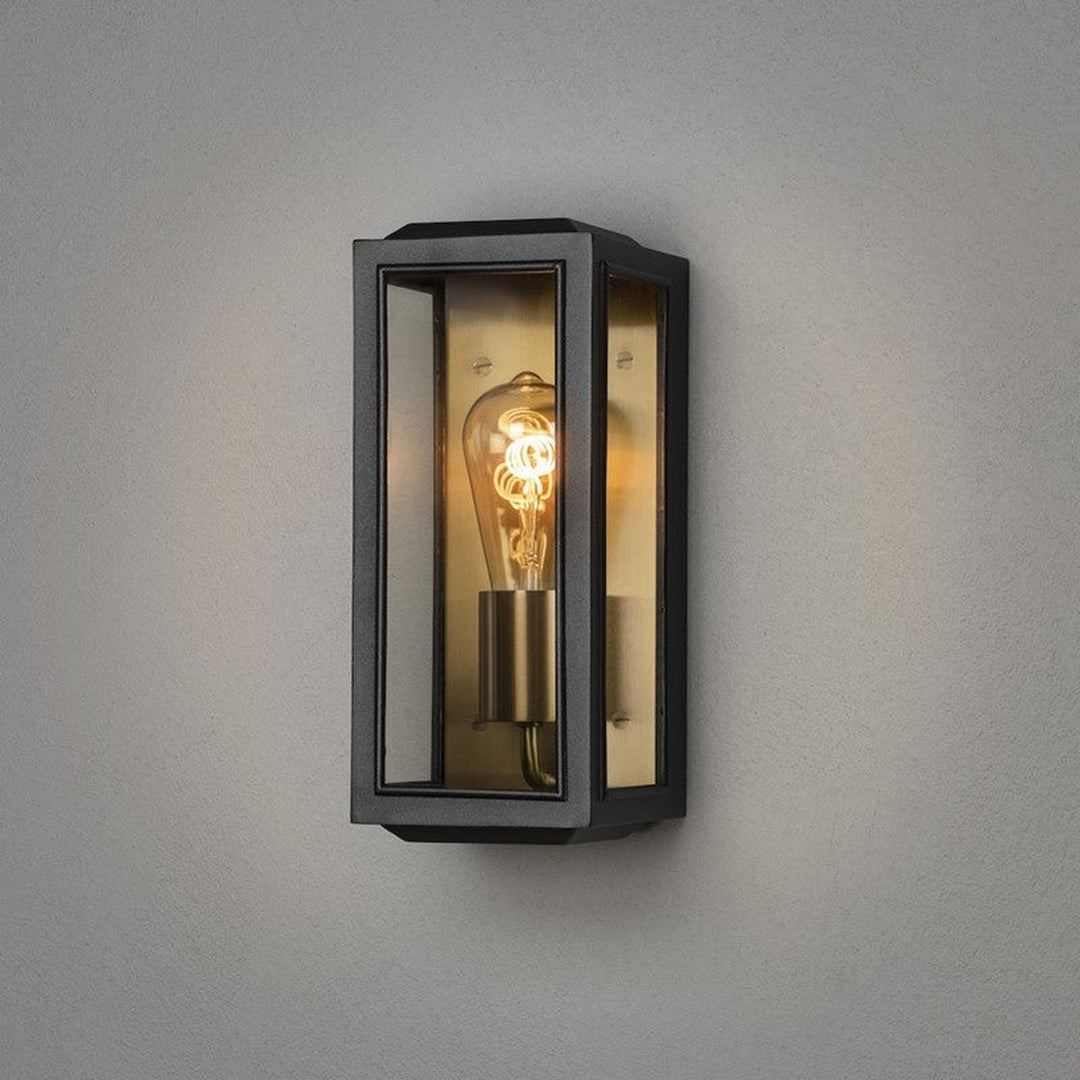 Carpi vegglampe utendørs H30 cm IP44 - Svart/Messing-Utebelysning vegg veggskjold-Konstsmide-Svart / Messing-7348-758-Lightup.no