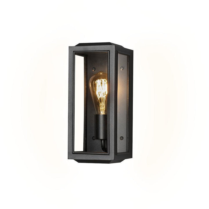 Carpi vegglampe utendørs IP44 - Svart/Klart glass-Utebelysning vegg veggskjold-Konstsmide-Svart / Klar-7348-750-Lightup.no