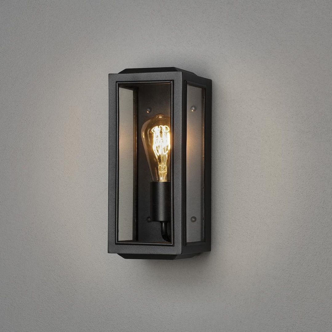 Carpi vegglampe utendørs IP44 - Svart/Klart glass-Utebelysning vegg veggskjold-Konstsmide-Svart / Klar-7348-750-Lightup.no