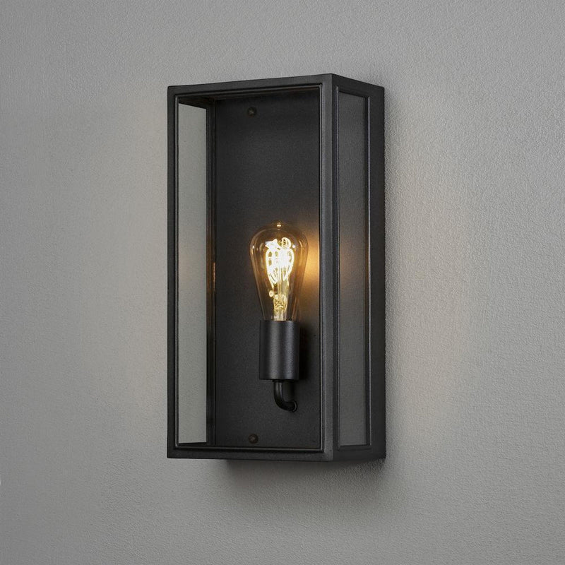 Carpi vegglampe utendørs IP44 - Svart/Klart glass-Utebelysning vegg veggskjold-Konstsmide-7349-750-Lightup.no