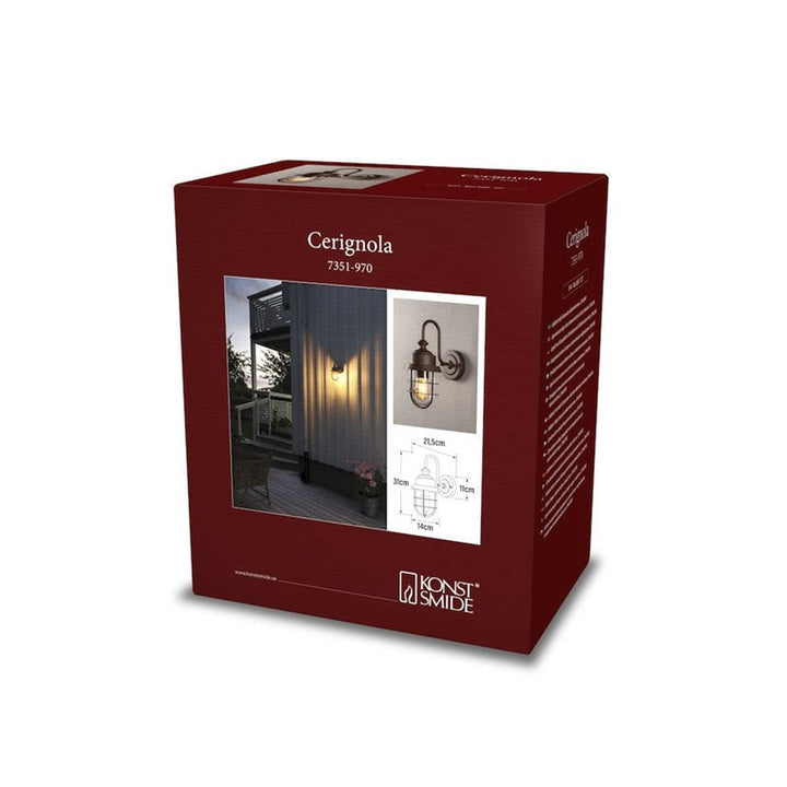 Cerignola vegglampe IP44 - Rustfarget-Utebelysning vegg klassisk-Konstsmide-Rust-7351-970-Lightup.no