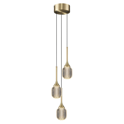 Champagne rondell 3 lys takpendel 3x10W 3000K - Messingfarget-Takpendler-Design by Grönlund-1471-52-Lightup.no