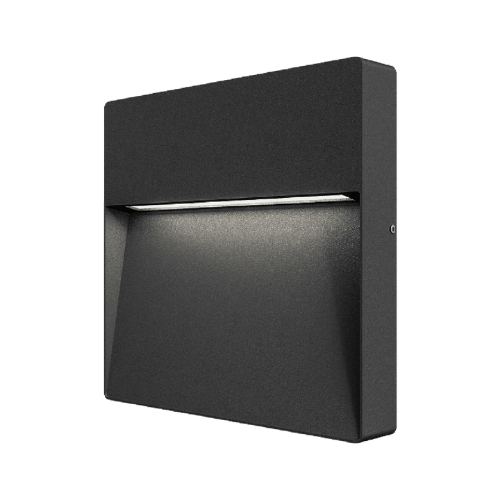 Chara Square vegglampe utendørs IP54 9W - Mørk grå-Utebelysning vegg veggskjold-Norlux-Grå-2490-45-7-Lightup.no