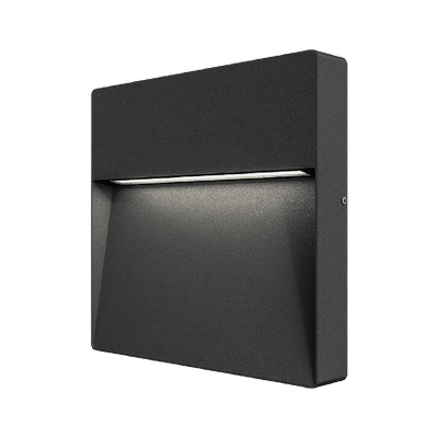 Chara Square vegglampe utendørs IP54 9W - Mørk grå-Utebelysning vegg veggskjold-Norlux-2490-45-7-Lightup.no