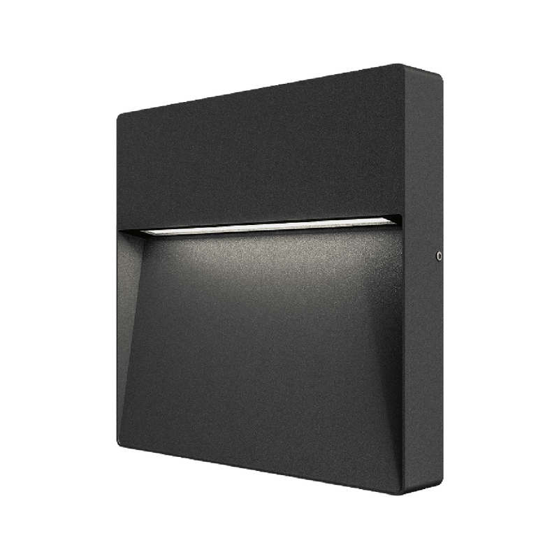 Chara Square vegglampe utendørs IP54 9W - Mørk grå-Utebelysning vegg veggskjold-Norlux-2490-45-7-Lightup.no