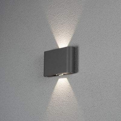 Chieri vegglampe 2x6W - Mørk grå-Utebelysning vegg opp og ned-Konstsmide-7854-370-Lightup.no