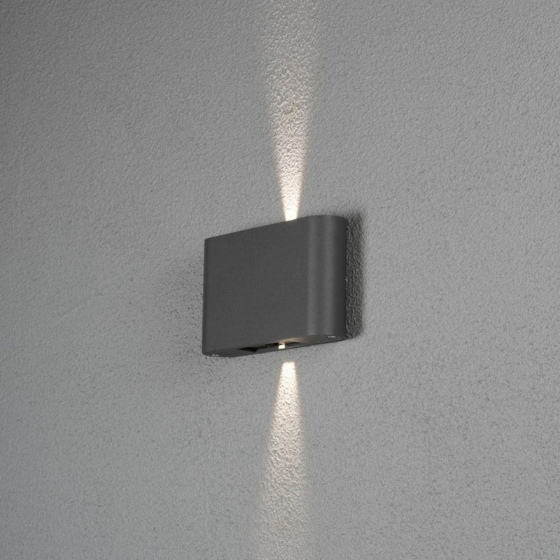 Chieri vegglampe 2x6W - Mørk grå-Utebelysning vegg opp og ned-Konstsmide-7854-370-Lightup.no