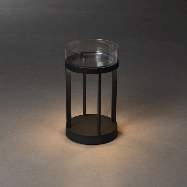 Chieti lanterne bord/gulv 25 cm IP54 oppladbar - Svart-Utebelysning Hagebelysning-Konstsmide-7821-750-Lightup.no