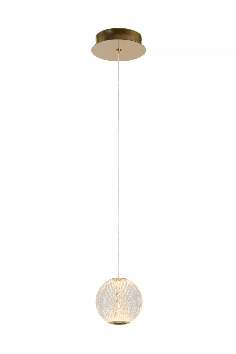 Cintra takpendel 1-lys 14 cm 2700K 5,7W Dimbar - Transparent/Messingfarget-Takpendler-Lucide-LC13499/04/60-Lightup.no