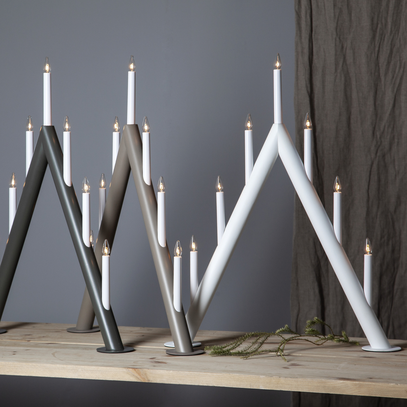 Circum 66 cm adventsstake 7-lys - Hvit-Julebelysning adventsstake-Star Trading-219-45-Lightup.no