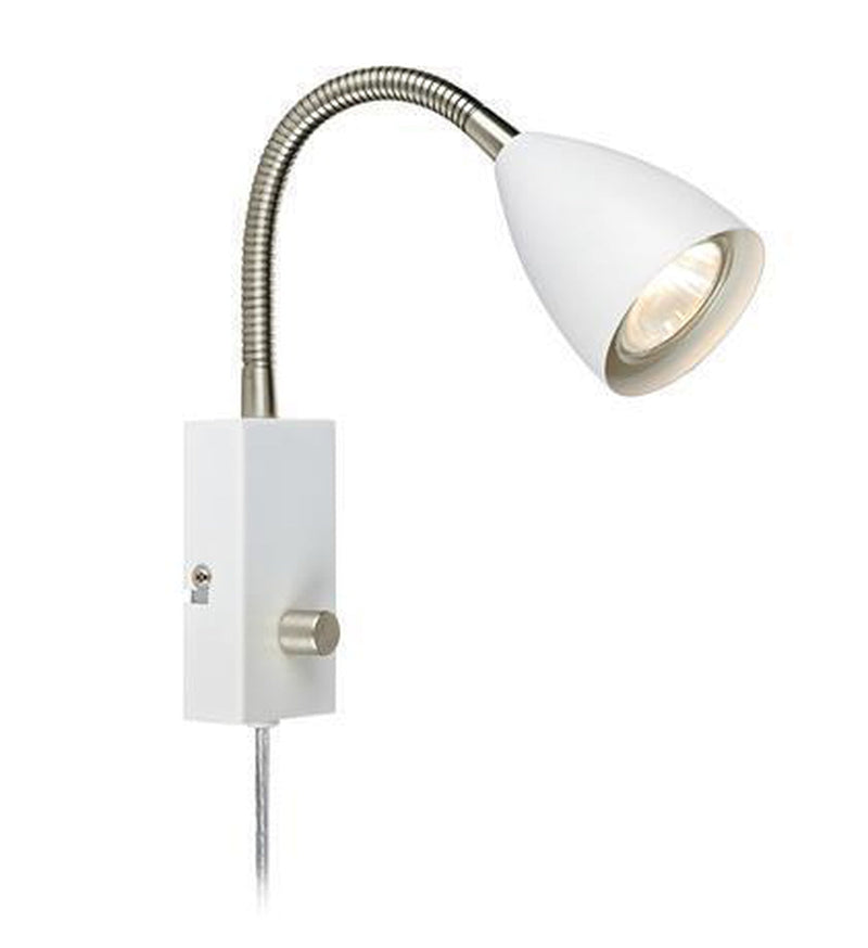 Ciro flex vegglampe - Hvit/stål-Vegglamper-Marksløjd-107410-Lightup.no