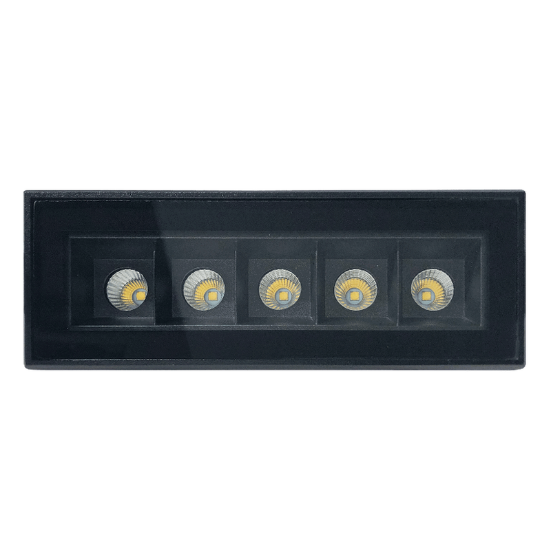 Cold 5 Outdoor lavtbyggende downlight 5x2W 3000K uten driver IP65 - Svart-Downlight lavtbyggende-Norlux-1108-30-2-Lightup.no