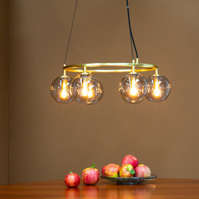 Como takpendel 6-lys - Røyk/Messingfarget-Takpendler-Dyberg Larsen-DL-8144-Lightup.no