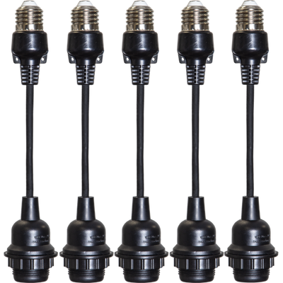 Connecta lampeholder nedheng 5 pakning - Svart-Connecta-Star Trading-418-54-Lightup.no