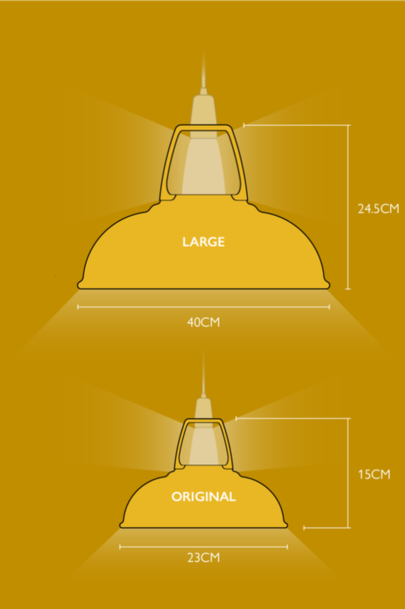 Coolicon Large 1933 Design takpendel E27 - Deep Yellow - Porselen oppheng-Takpendler-Coolicon-CL02-YEL+SK02-E27-POR-Lightup.no