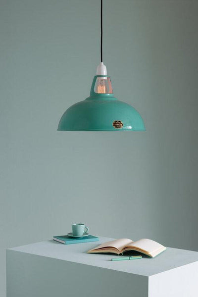 Coolicon Large 1933 Design takpendel E27 - Fresh Teal - Porselen oppheng-Takpendler-Coolicon-CL02-TEL+SK02-E27-POR-Lightup.no