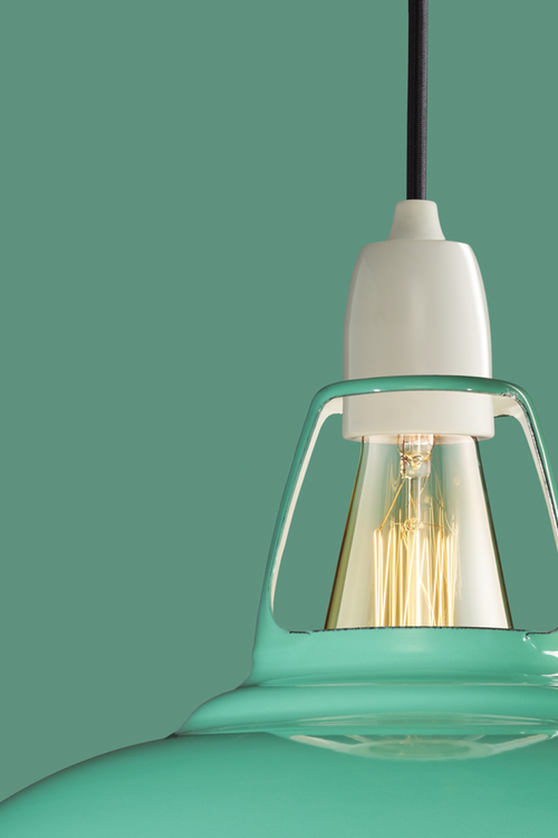 Coolicon Large 1933 Design takpendel E27 - Fresh Teal - Porselen oppheng-Takpendler-Coolicon-CL02-TEL+SK02-E27-POR-Lightup.no