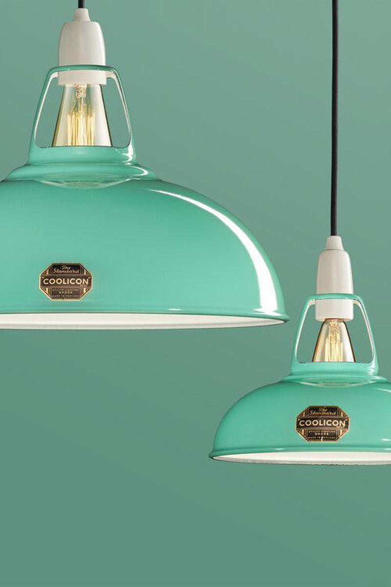 Coolicon Large 1933 Design takpendel E27 - Fresh Teal - Porselen oppheng-Takpendler-Coolicon-CL02-TEL+SK02-E27-POR-Lightup.no