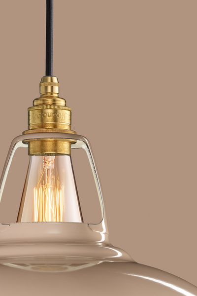 Coolicon Large 1933 Design takpendel E27 - Latte Brown - Messing oppheng-Takpendler-Coolicon-CL02-LTE+SK02-E27-BRS-Lightup.no