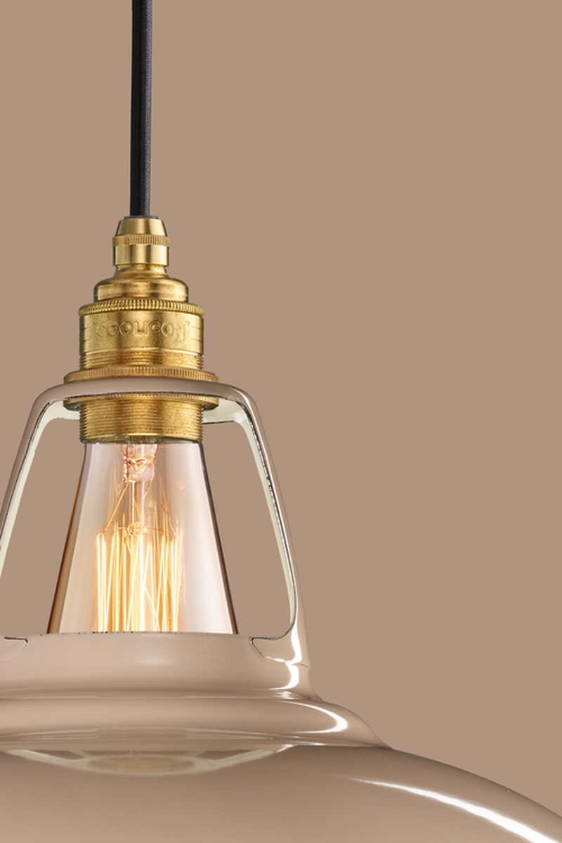 Coolicon Large 1933 Design takpendel E27 - Latte Brown - Messing oppheng-Takpendler-Coolicon-CL02-LTE+SK02-E27-BRS-Lightup.no