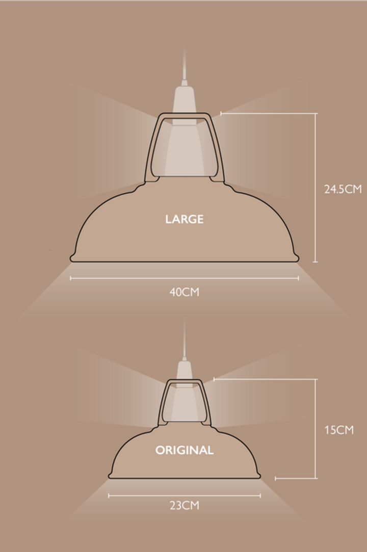 Coolicon Large 1933 Design takpendel E27 - Latte Brown - Porselen oppheng-Takpendler-Coolicon-CL02-LTE+SK02-E27-POR-Lightup.no
