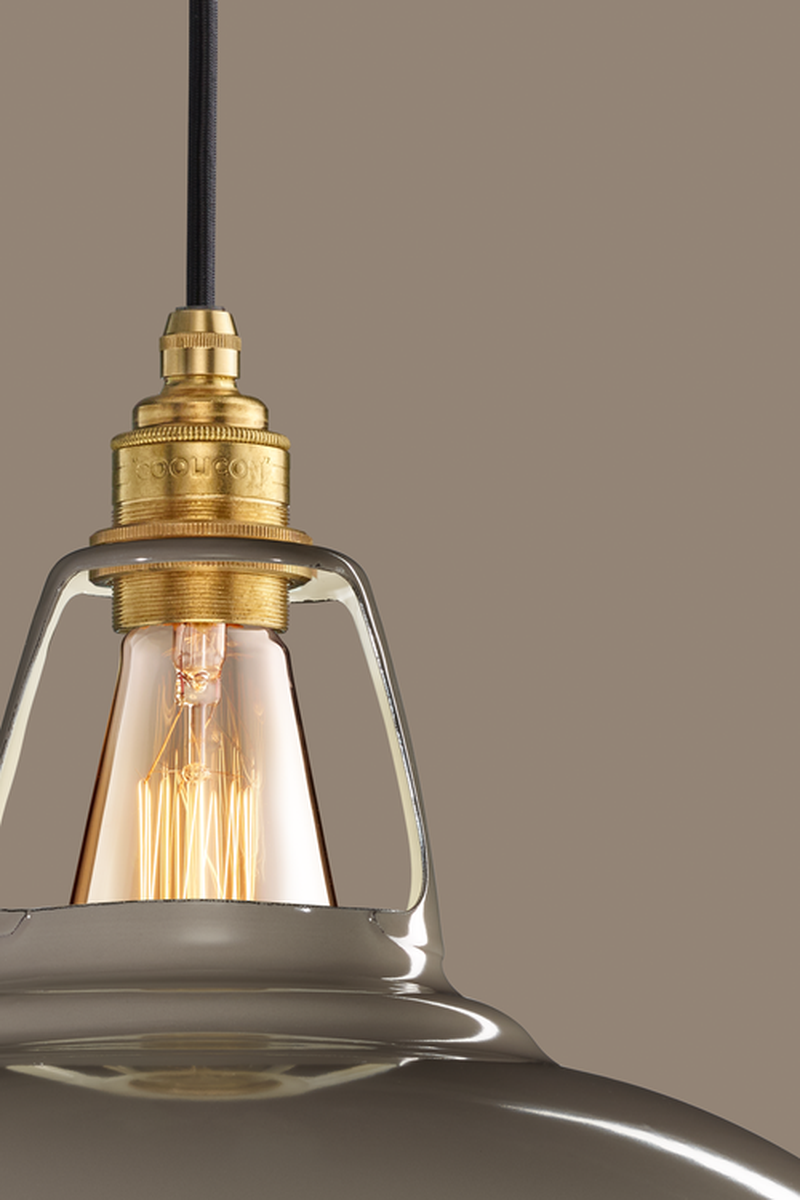 Coolicon Large 1933 Design takpendel E27 - Original Grey - Messing oppheng-Takpendler-Coolicon-CL02-GRY+SK02-E27-BRS-Lightup.no