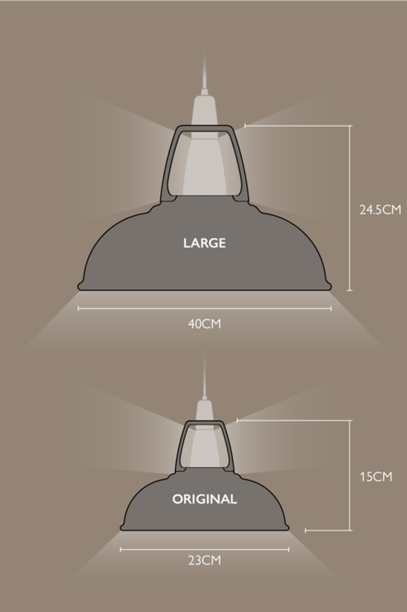 Coolicon Large 1933 Design takpendel E27 - Original Grey - Messing oppheng-Takpendler-Coolicon-CL02-GRY+SK02-E27-BRS-Lightup.no