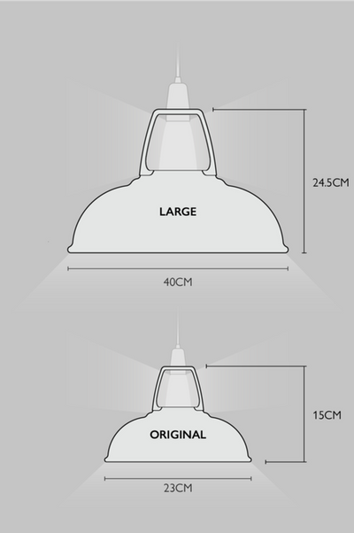 Coolicon Large 1933 Design takpendel E27 - Original White - Porselen oppheng-Takpendler-Coolicon-CL02-WHT+SK02-E27-POR-Lightup.no