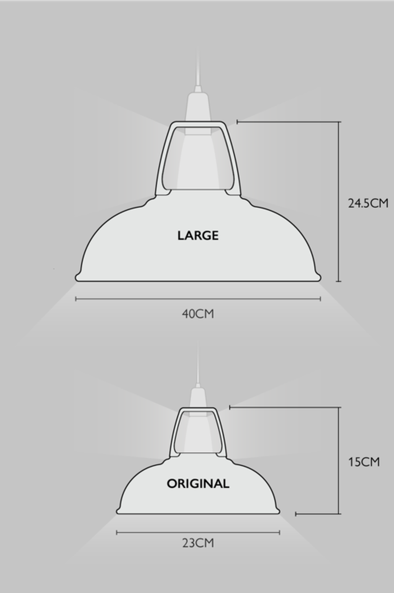 Coolicon Large 1933 Design takpendel E27 - Original White - Porselen oppheng-Takpendler-Coolicon-CL02-WHT+SK02-E27-POR-Lightup.no