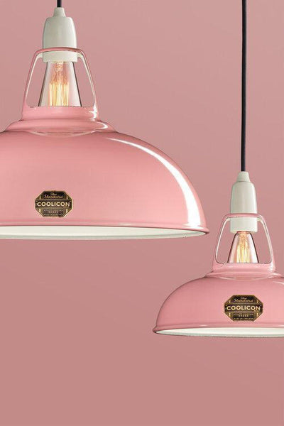 Coolicon Large 1933 Design takpendel E27 - Powder Pink - Messing oppheng-Takpendler-Coolicon-CL02-PNK+SK02-E27-BRS-Lightup.no