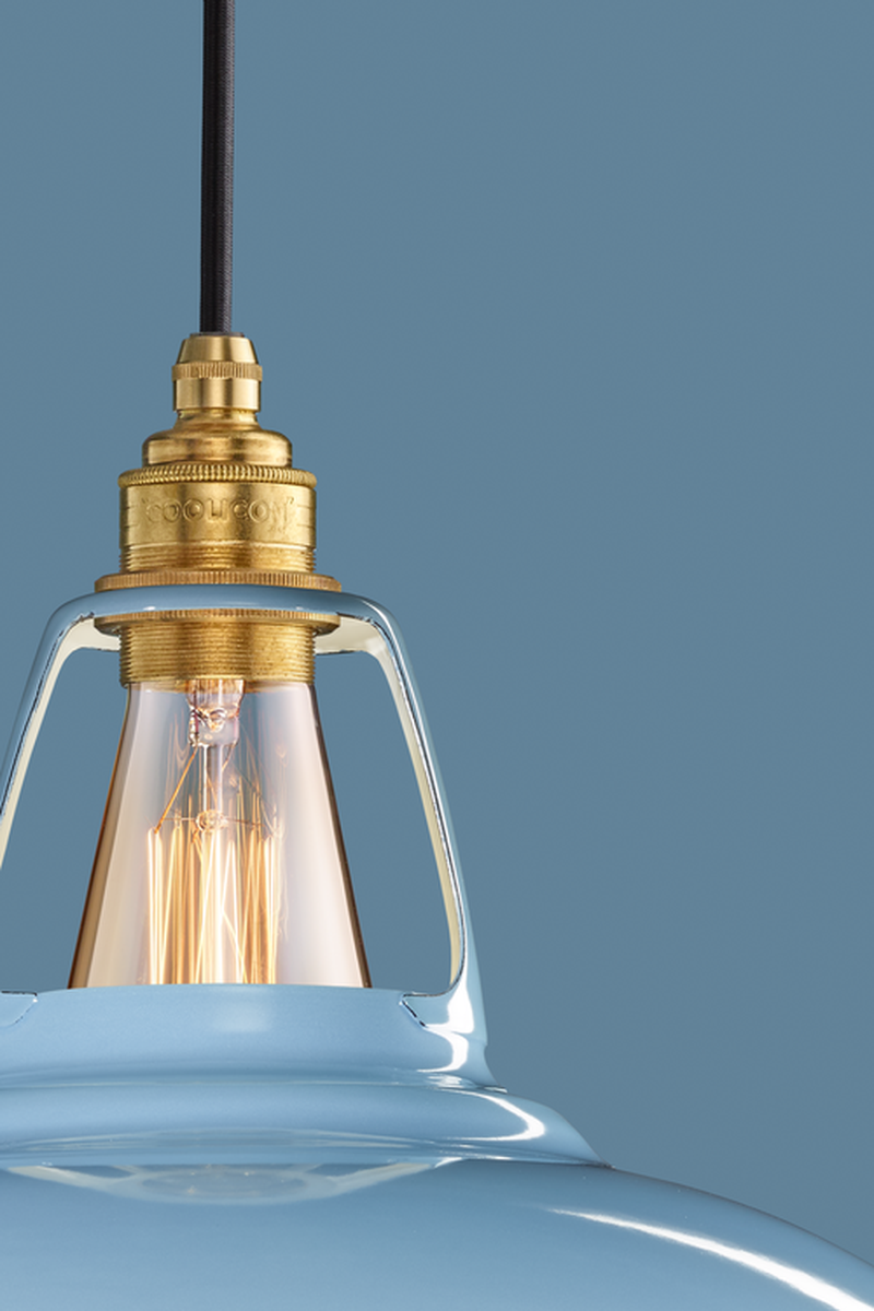 Coolicon Large 1933 Design takpendel E27 - Sky Blue - Messing oppheng-Takpendler-Coolicon-CL02-SKY+SK02-E27-BRS-Lightup.no