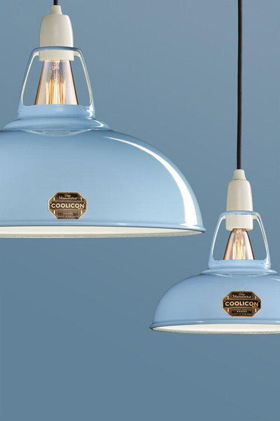 Coolicon Large 1933 Design takpendel E27 - Sky Blue - Messing oppheng-Takpendler-Coolicon-CL02-SKY+SK02-E27-BRS-Lightup.no