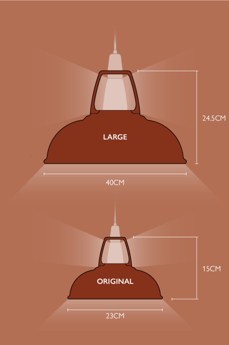 Coolicon Large 1933 Design takpendel E27 - Terracotta - Industrielt oppheng-Takpendler-Coolicon-CL02-TER+SK02-E27-IND-Lightup.no