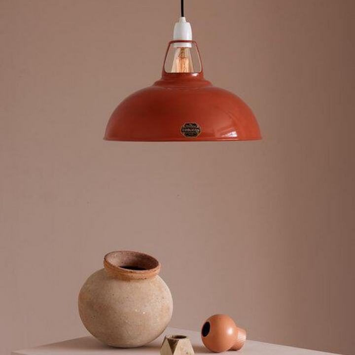 Coolicon Large 1933 Design takpendel E27 - Terracotta - Messing oppheng-Takpendler-Coolicon-CL02-TER+SK02-E27-BRS-Lightup.no