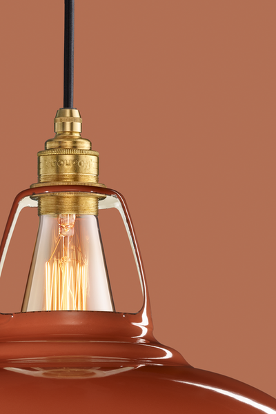 Coolicon Large 1933 Design takpendel E27 - Terracotta - Messing oppheng-Takpendler-Coolicon-CL02-TER+SK02-E27-BRS-Lightup.no