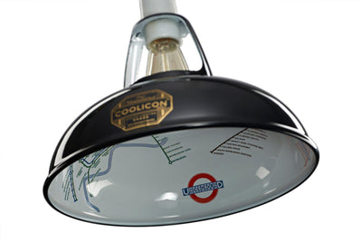 Coolicon Northern Line 1933 Design Map Inside takpendel E14 - Svart - Porselen oppheng-Takpendler-Coolicon-UND-CL01-BLK+SK01-E14-POR-Lightup.no
