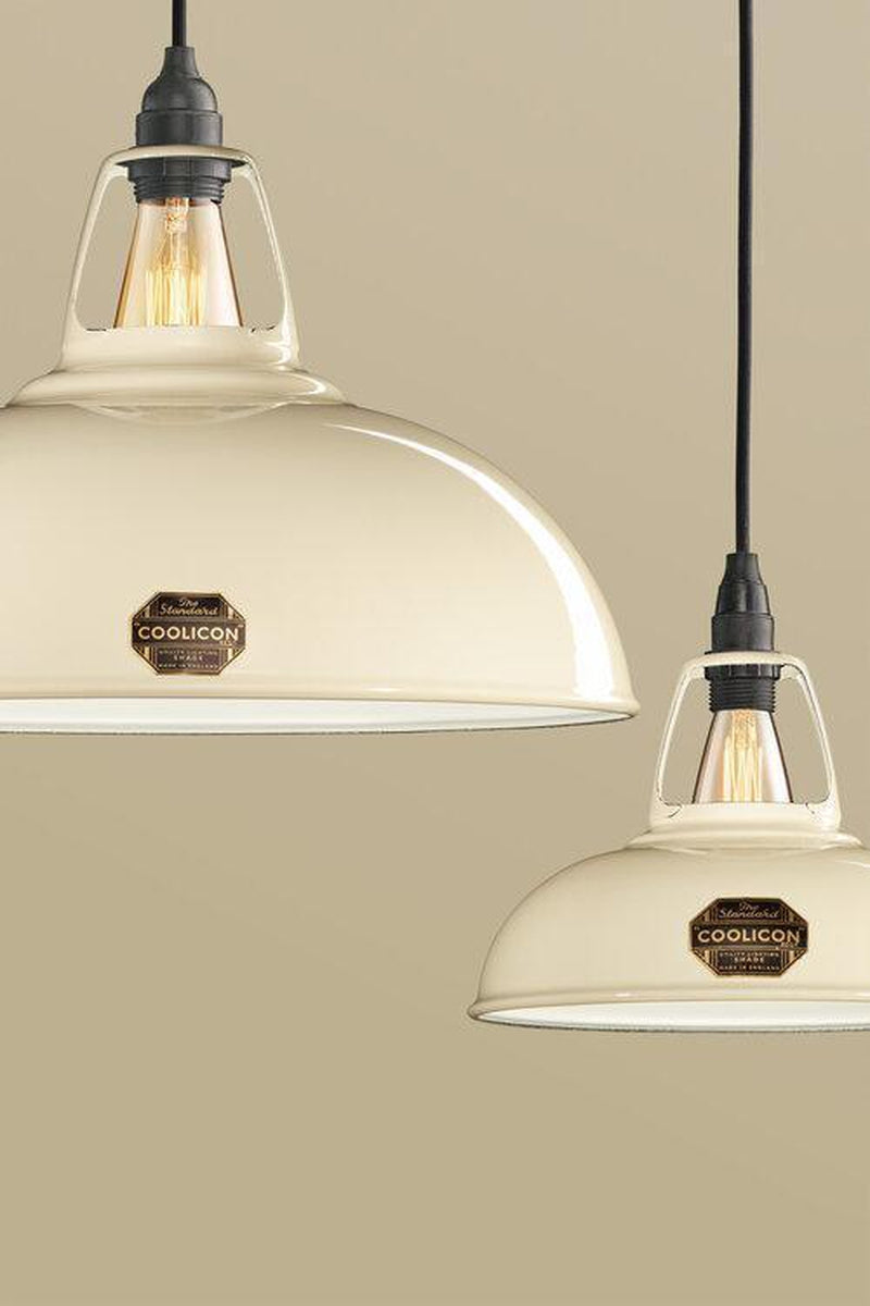 Coolicon Orginal 1933 Design takpendel E14 - Classic Cream - Industrielt oppheng-Takpendler-Coolicon-CL01-CRM+SK01-E14-IND-Lightup.no