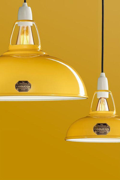 Coolicon Orginal 1933 Design takpendel E14 - Deep Yellow - Industrielt oppheng-Takpendler-Coolicon-CL01-YEL+SK01-E14-IND-Lightup.no