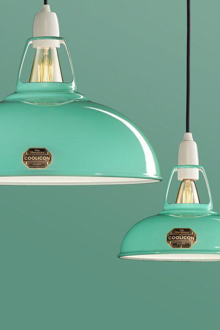Coolicon Orginal 1933 Design takpendel E14 - Fresh Teal - Messing oppheng-Takpendler-Coolicon-CL01-TEL+SK01-E14-BRS-Lightup.no