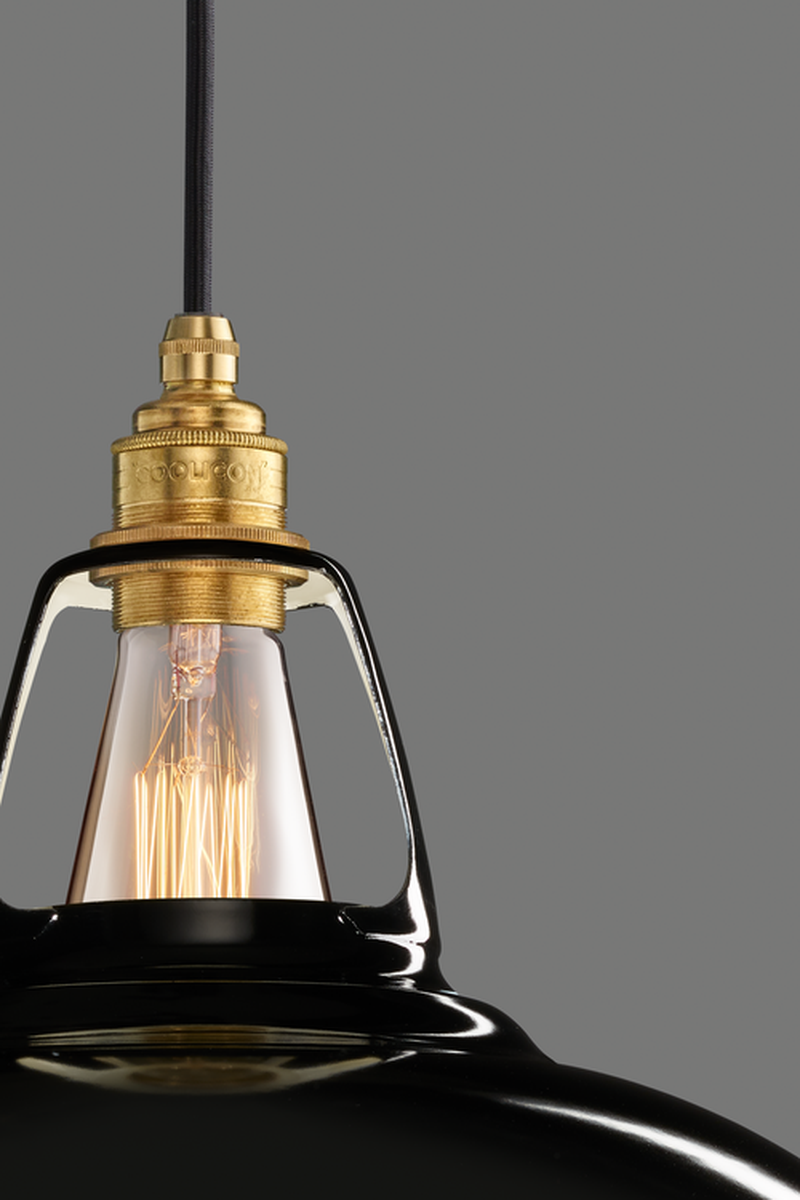 Coolicon Orginal 1933 Design takpendel E14 - Jet Black - Messing oppheng-Takpendler-Coolicon-CL01-BLK+SK01-E14-BRS-Lightup.no
