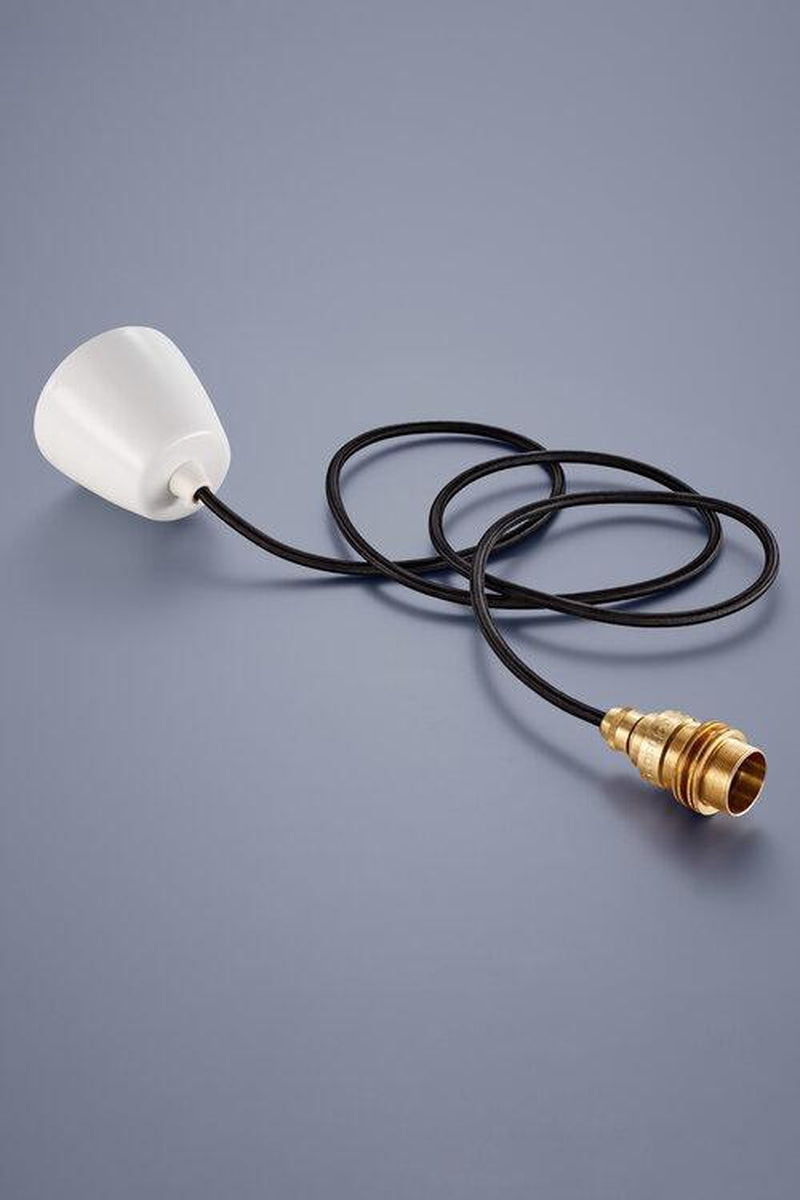 Coolicon Orginal 1933 Design takpendel E14 - Jet Black - Messing oppheng-Takpendler-Coolicon-CL01-BLK+SK01-E14-BRS-Lightup.no