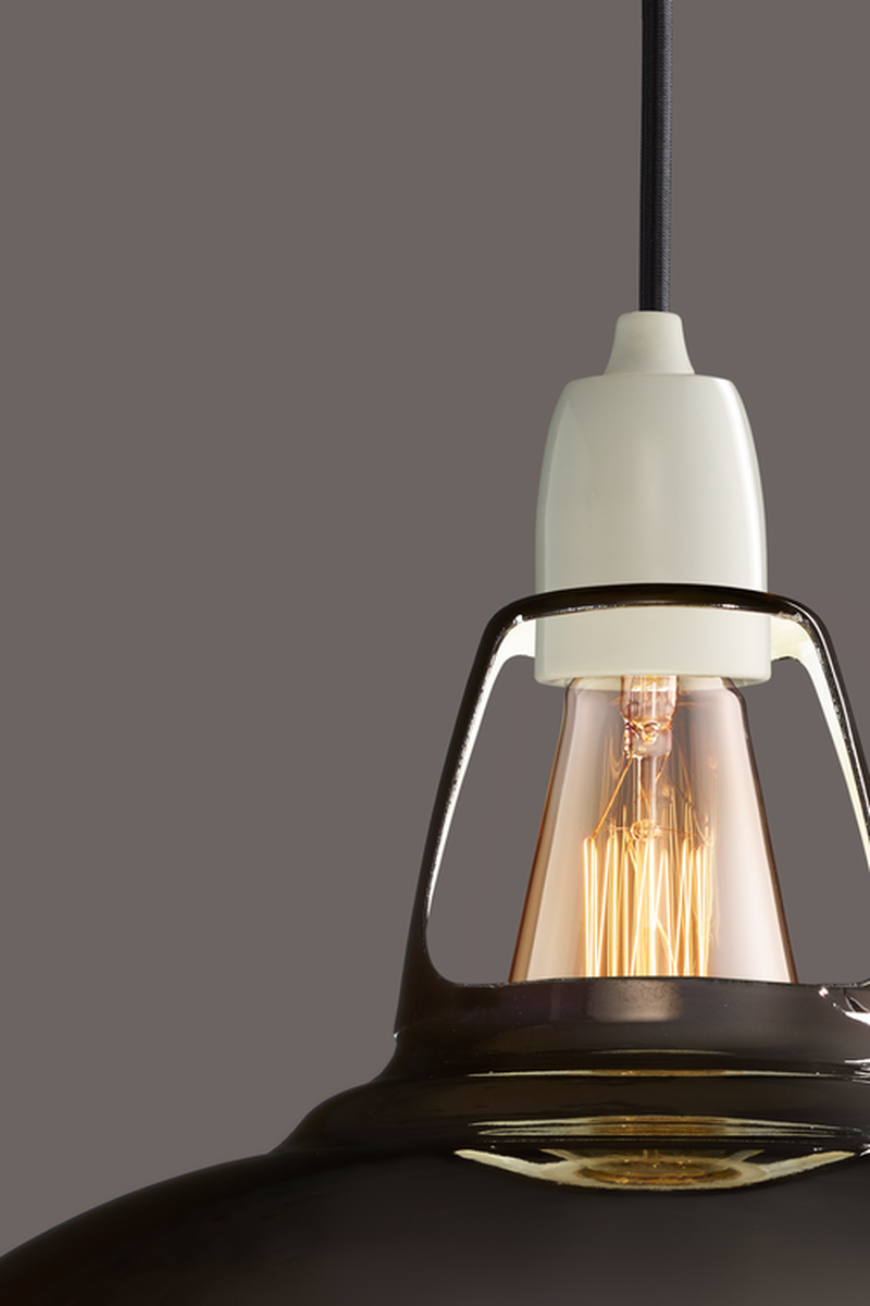 Coolicon Orginal 1933 Design takpendel E14 - Pewter - Porselen oppheng-Takpendler-Coolicon-CL01-PEW+SK01-E14-POR-Lightup.no