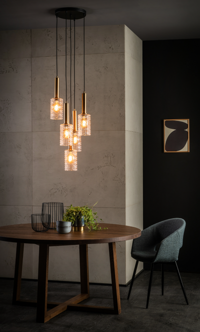 Coralie takpendel 5 - Klar/Matt gull-Takpendler-Lucide-LC45498/05/60-Lightup.no