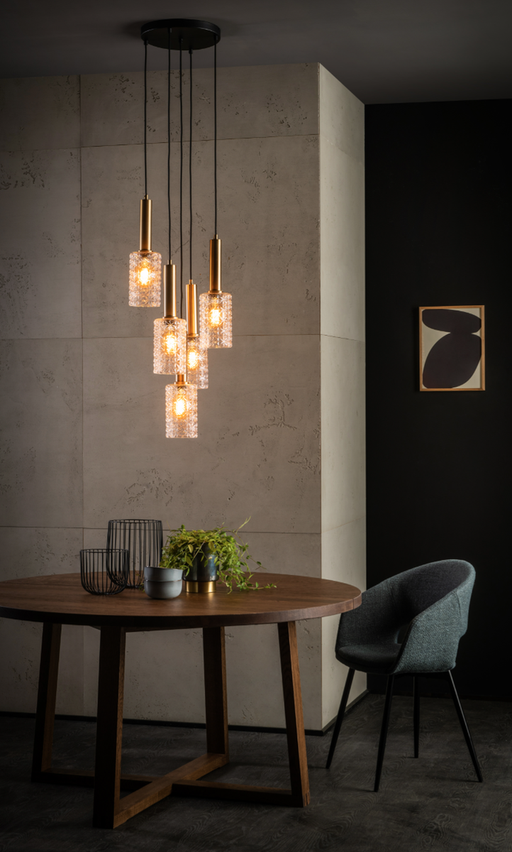Coralie takpendel 5 - Klar/Matt gull-Takpendler-Lucide-LC45498/05/60-Lightup.no