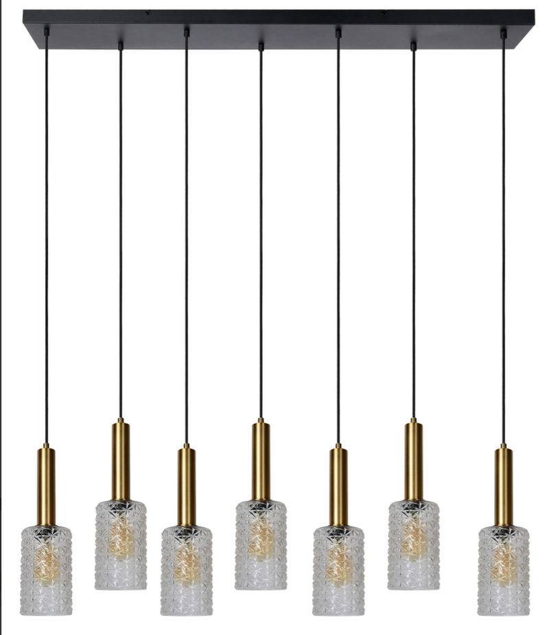 Coralie takpendel 7 - Klar/Matt gull-Takpendler-Lucide-LC45498/07/60-Lightup.no