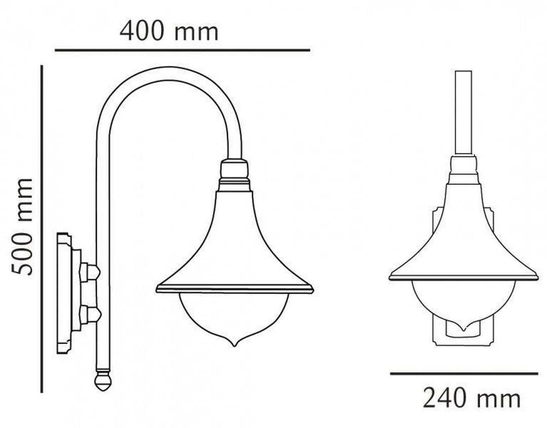 Cornet utelampe-Utebelysning vegg klassisk-Sg Armaturen As-Svart-3100349-Lightup.no